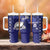 Custom Japan Rugby Pacific Tumbler With Handle Sakuras Rising Sun wiht Polynesian Pattern - Wonder Print Shop
