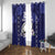 Custom Japan Rugby Pacific Window Curtain Sakuras Rising Sun with Polynesian Pattern - Wonder Print Shop
