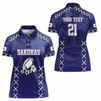 Custom Japan Rugby Pacific Women Polo Shirt Sakuras Rising Sun with Polynesian Pattern - Wonder Print Shop