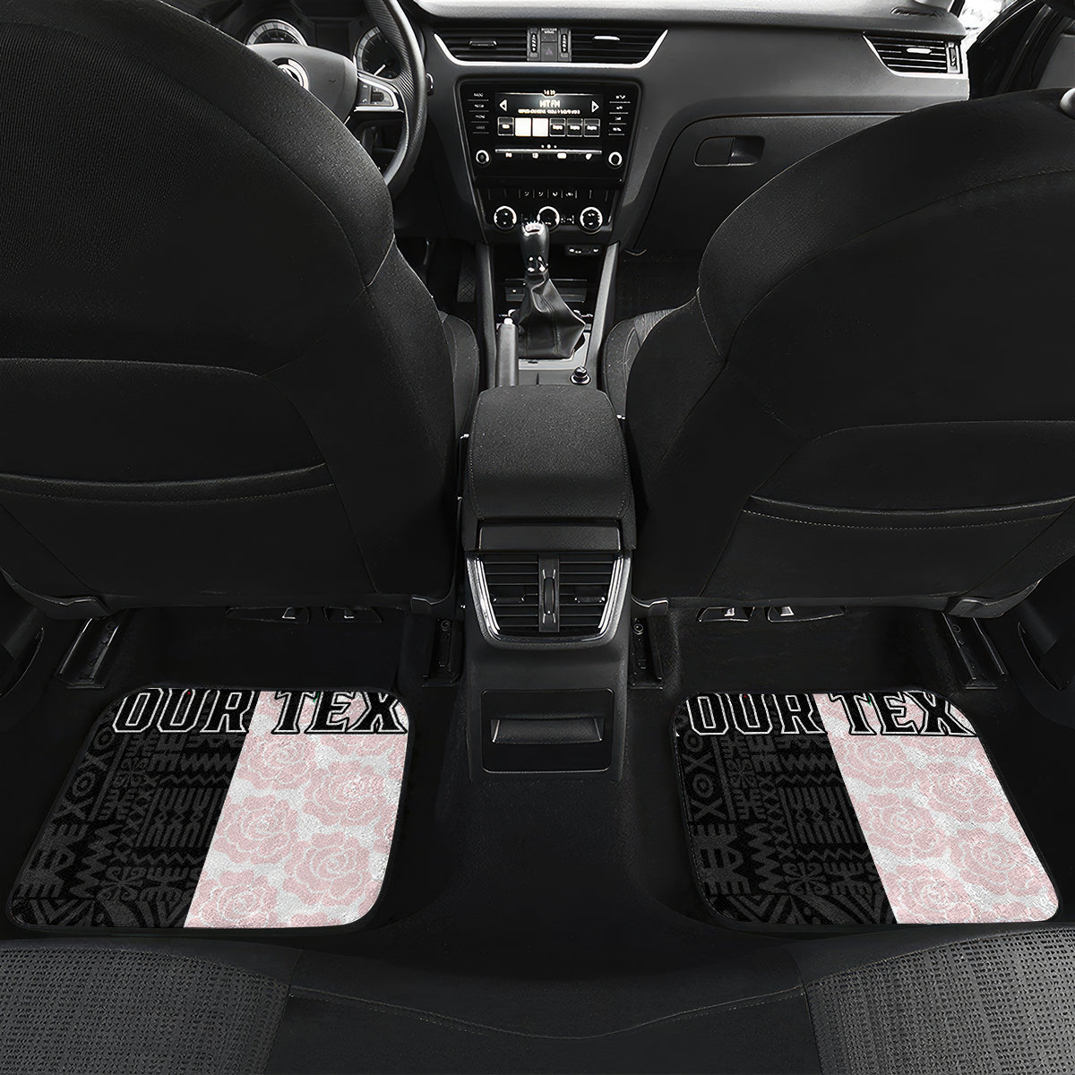 Custom Fiji England Rugby Car Mats Tapa Pattern and Rose Flower World Cup 2023 LT9 - Wonder Print Shop