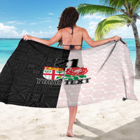 Custom Fiji England Rugby Sarong Tapa Pattern and Rose Flower World Cup 2023 - Wonder Print Shop