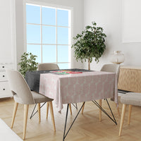 Custom Fiji England Rugby Tablecloth Tapa Pattern and Rose Flower World Cup 2023 - Wonder Print Shop