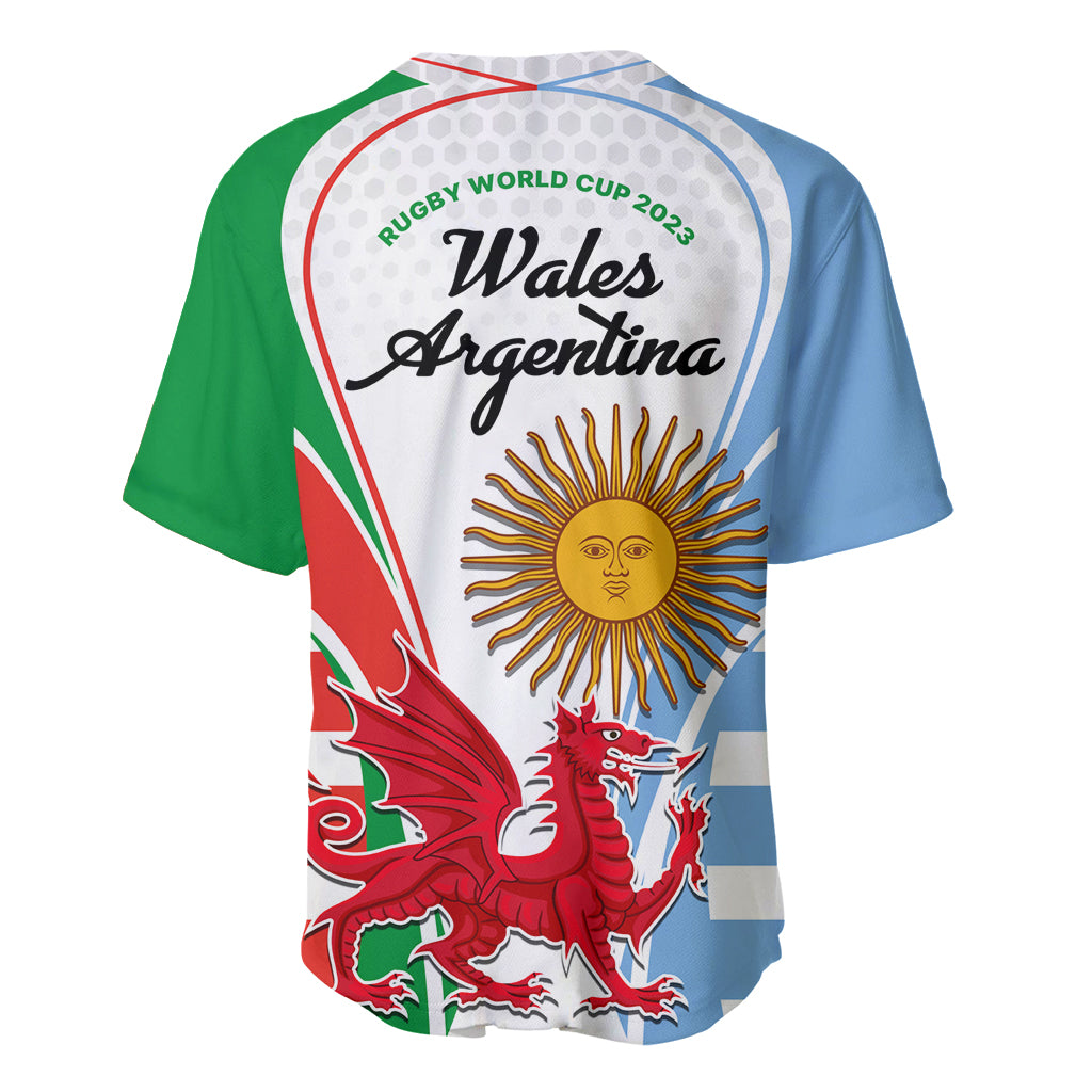 Wales Argentina Rugby Baseball Jersey The Welsh Dragon and Sol De Mayo World Cup 2023 LT9 - Wonder Print Shop