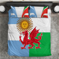 Wales Argentina Rugby Bedding Set The Welsh Dragon and Sol De Mayo World Cup 2023 LT9 - Wonder Print Shop