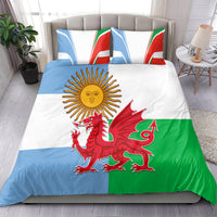 Wales Argentina Rugby Bedding Set The Welsh Dragon and Sol De Mayo World Cup 2023 LT9 - Wonder Print Shop