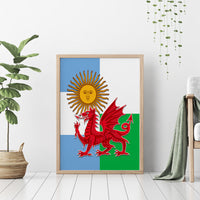 Wales Argentina Rugby Canvas Wall Art The Welsh Dragon and Sol De Mayo World Cup 2023 LT9 - Wonder Print Shop