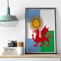 Wales Argentina Rugby Canvas Wall Art The Welsh Dragon and Sol De Mayo World Cup 2023 LT9 - Wonder Print Shop