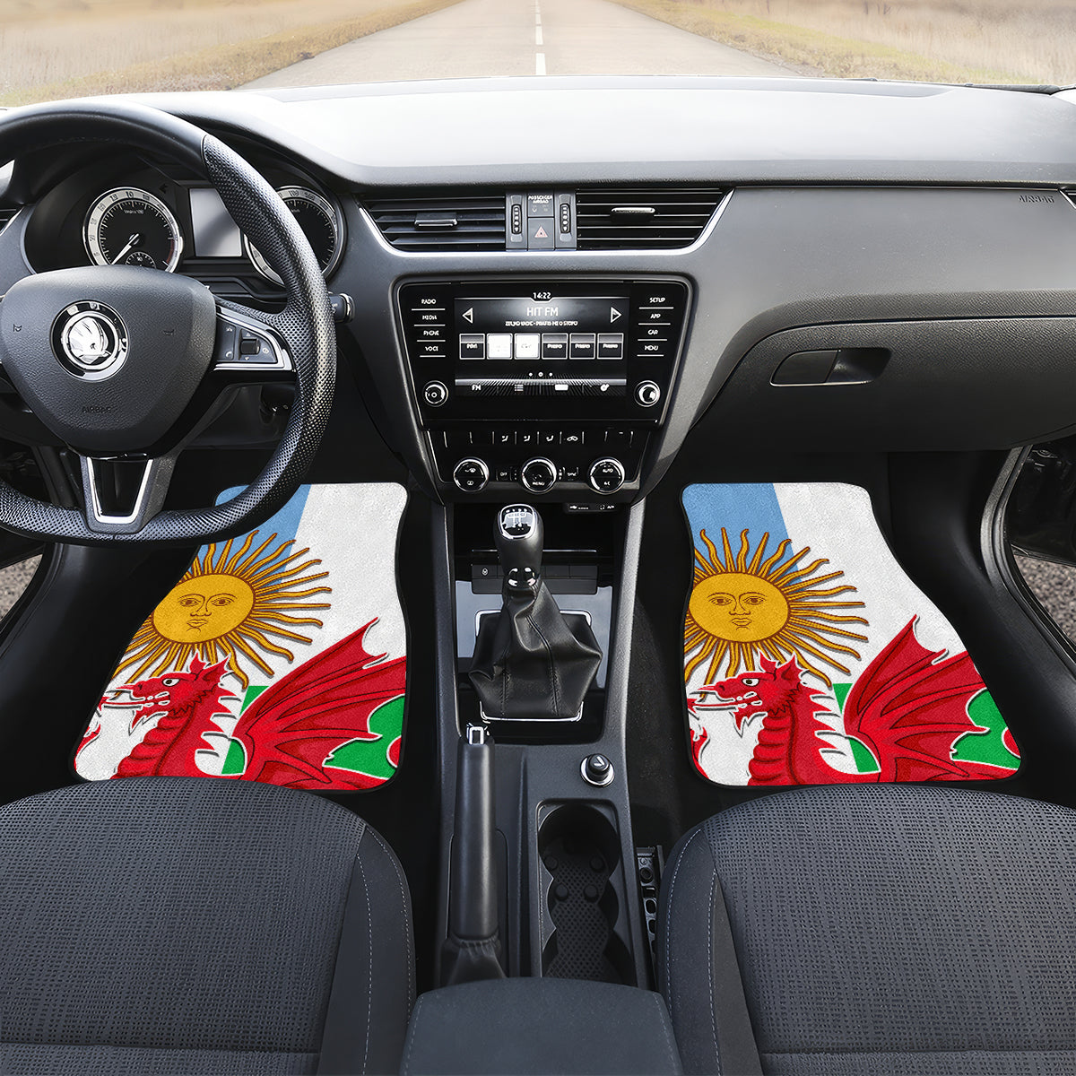 Wales Argentina Rugby Car Mats The Welsh Dragon and Sol De Mayo World Cup 2023 LT9 - Wonder Print Shop