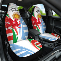Wales Argentina Rugby Car Seat Cover The Welsh Dragon and Sol De Mayo World Cup 2023 LT9 - Wonder Print Shop