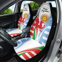 Wales Argentina Rugby Car Seat Cover The Welsh Dragon and Sol De Mayo World Cup 2023 LT9 - Wonder Print Shop