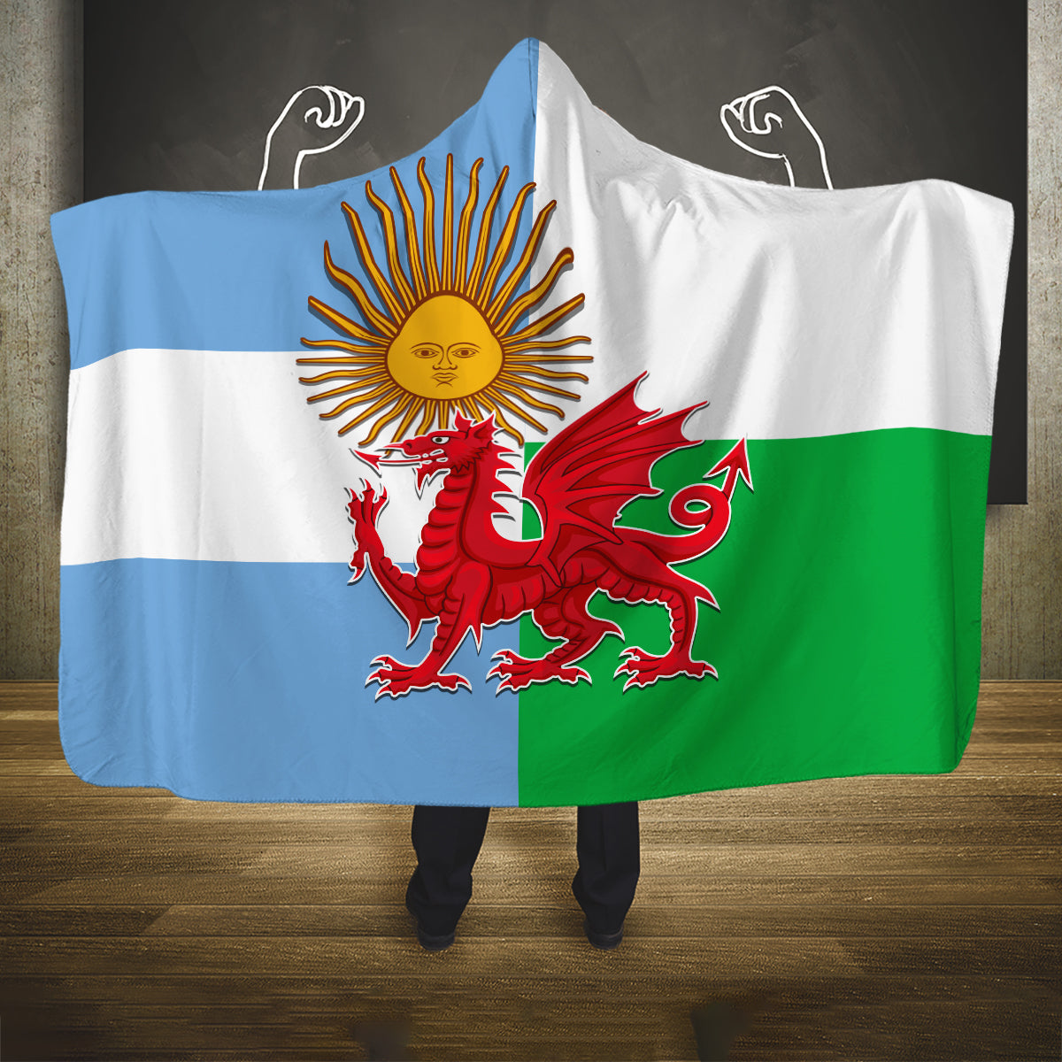 wales-argentina-rugby-hooded-blanket-the-welsh-dragon-and-sol-de-mayo-world-cup-2023