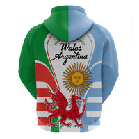 Wales Argentina Rugby Hoodie The Welsh Dragon and Sol De Mayo World Cup 2023 - Wonder Print Shop