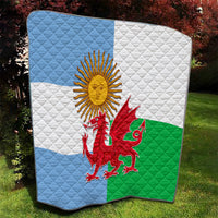 Wales Argentina Rugby Quilt The Welsh Dragon and Sol De Mayo World Cup 2023 - Wonder Print Shop