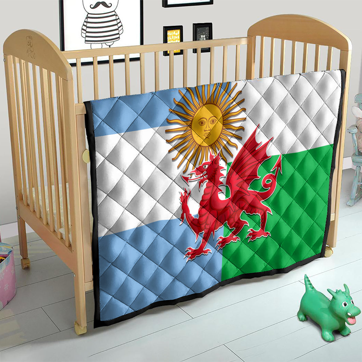 Wales Argentina Rugby Quilt The Welsh Dragon and Sol De Mayo World Cup 2023 - Wonder Print Shop