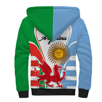 Wales Argentina Rugby Sherpa Hoodie The Welsh Dragon and Sol De Mayo World Cup 2023 - Wonder Print Shop