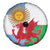 Wales Argentina Rugby Spare Tire Cover The Welsh Dragon and Sol De Mayo World Cup 2023 - Wonder Print Shop