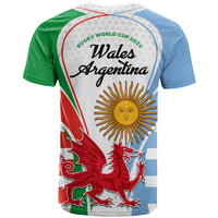 Wales Argentina Rugby T Shirt The Welsh Dragon and Sol De Mayo World Cup 2023 - Wonder Print Shop