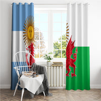 Wales Argentina Rugby Window Curtain The Welsh Dragon and Sol De Mayo World Cup 2023 - Wonder Print Shop