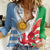 Wales Argentina Rugby Women Casual Shirt The Welsh Dragon and Sol De Mayo World Cup 2023 - Wonder Print Shop