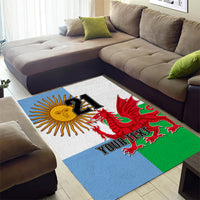 Custom Wales Argentina Rugby Area Rug The Welsh Dragon and Sol De Mayo World Cup 2023 LT9 - Wonder Print Shop