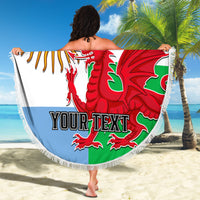 Custom Wales Argentina Rugby Beach Blanket The Welsh Dragon and Sol De Mayo World Cup 2023 LT9 - Wonder Print Shop