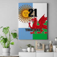 Custom Wales Argentina Rugby Canvas Wall Art The Welsh Dragon and Sol De Mayo World Cup 2023 LT9 - Wonder Print Shop