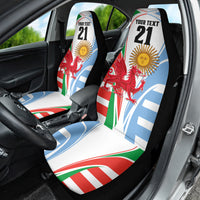 Custom Wales Argentina Rugby Car Seat Cover The Welsh Dragon and Sol De Mayo World Cup 2023 LT9 - Wonder Print Shop