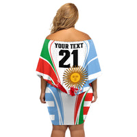 Custom Wales Argentina Rugby Family Matching Off Shoulder Short Dress and Hawaiian Shirt The Welsh Dragon and Sol De Mayo World Cup 2023 LT9 - Wonder Print Shop