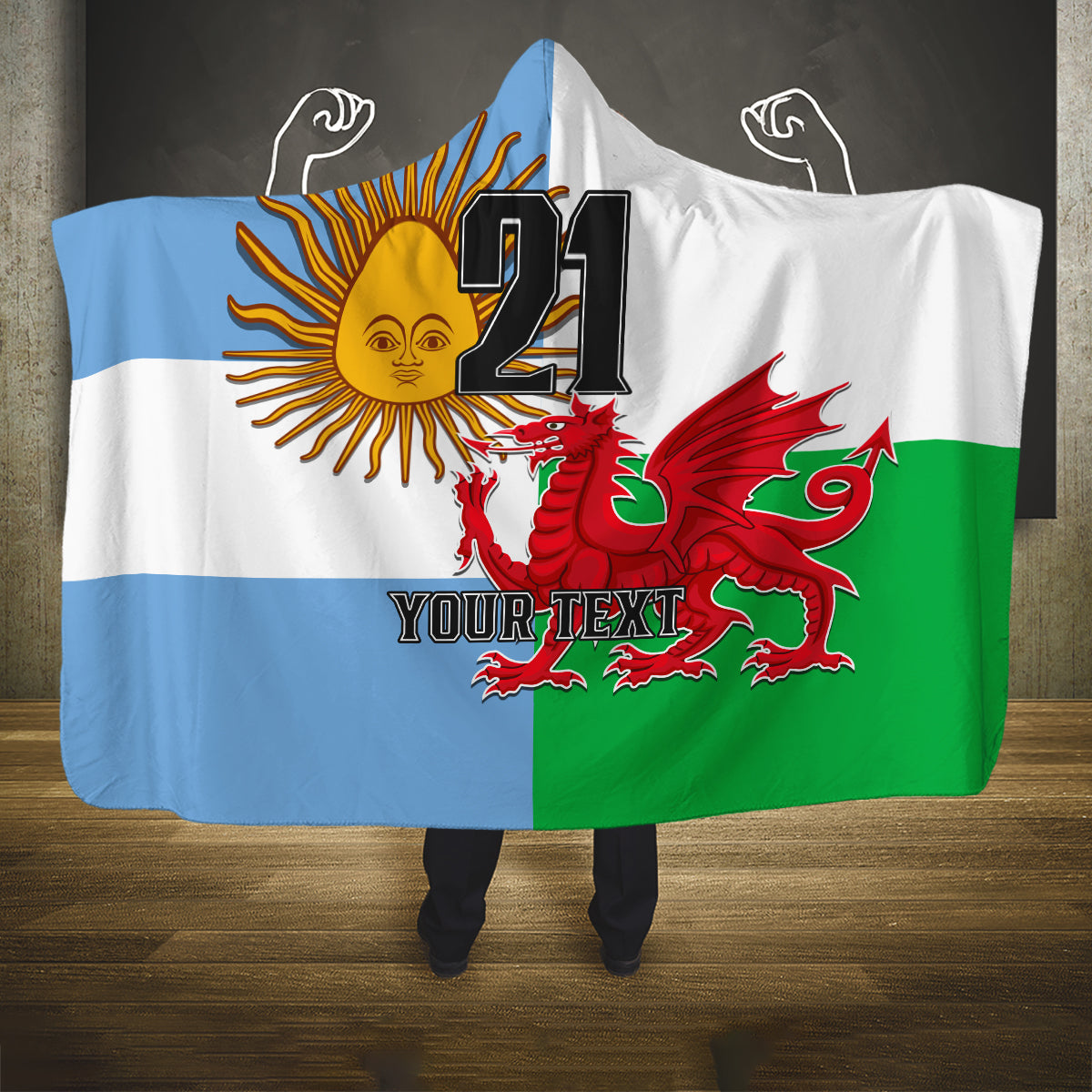 custom-wales-argentina-rugby-hooded-blanket-the-welsh-dragon-and-sol-de-mayo-world-cup-2023