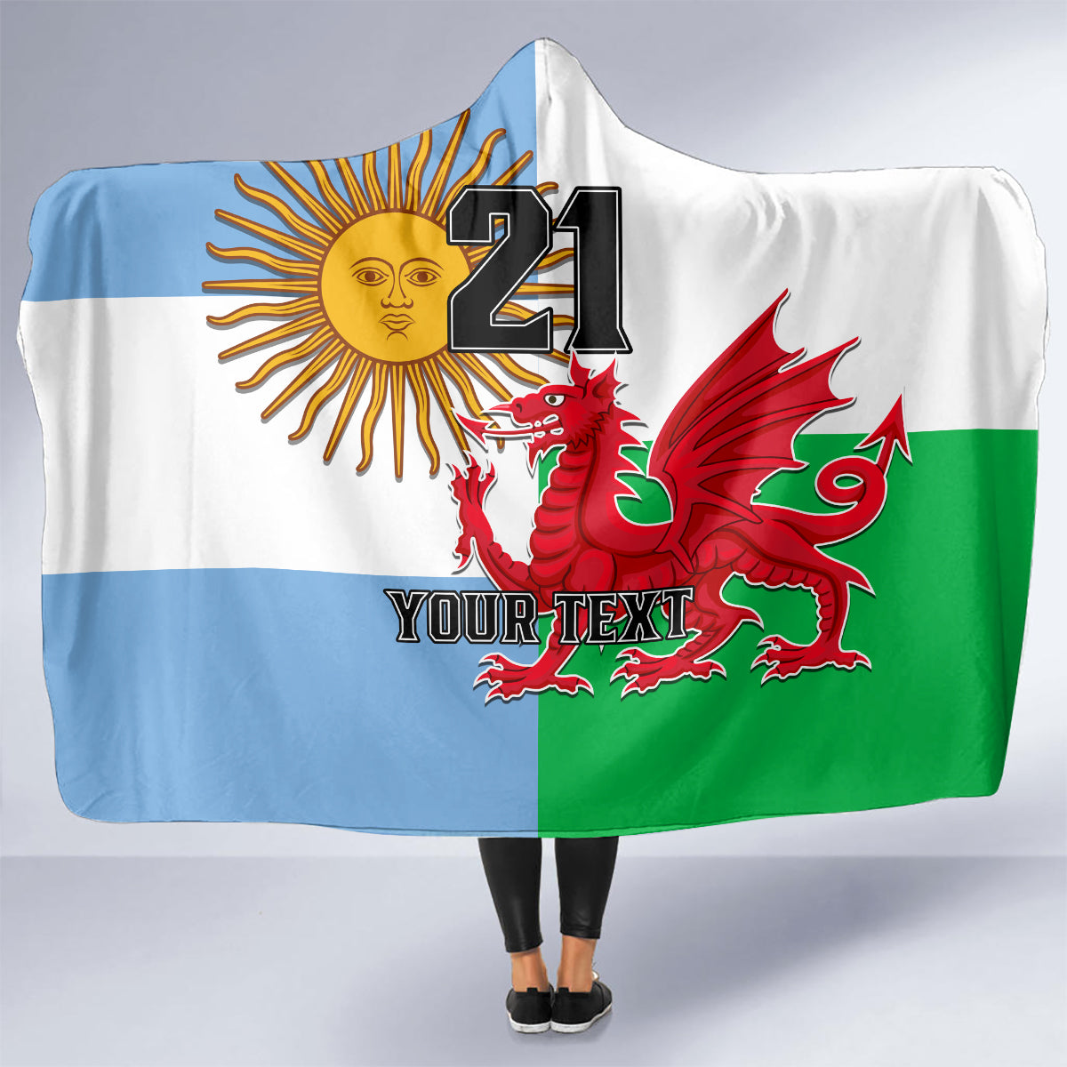custom-wales-argentina-rugby-hooded-blanket-the-welsh-dragon-and-sol-de-mayo-world-cup-2023