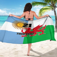 Custom Wales Argentina Rugby Sarong The Welsh Dragon and Sol De Mayo World Cup 2023 - Wonder Print Shop