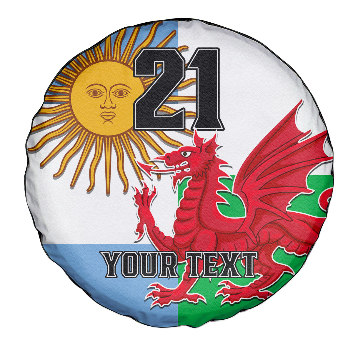 Custom Wales Argentina Rugby Spare Tire Cover The Welsh Dragon and Sol De Mayo World Cup 2023 - Wonder Print Shop