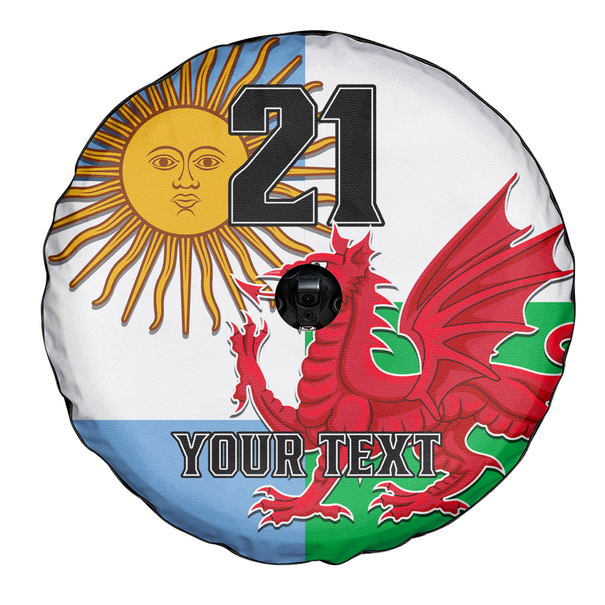 Custom Wales Argentina Rugby Spare Tire Cover The Welsh Dragon and Sol De Mayo World Cup 2023 - Wonder Print Shop