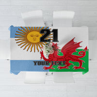 Custom Wales Argentina Rugby Tablecloth The Welsh Dragon and Sol De Mayo World Cup 2023 - Wonder Print Shop