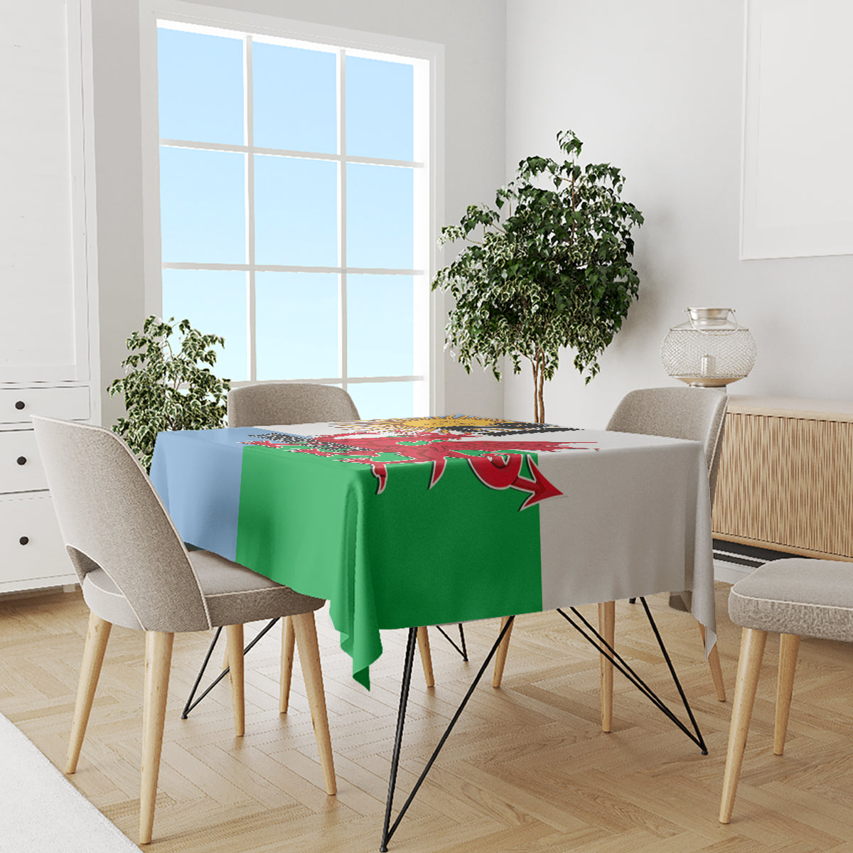 Custom Wales Argentina Rugby Tablecloth The Welsh Dragon and Sol De Mayo World Cup 2023 - Wonder Print Shop