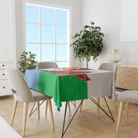 Custom Wales Argentina Rugby Tablecloth The Welsh Dragon and Sol De Mayo World Cup 2023 - Wonder Print Shop