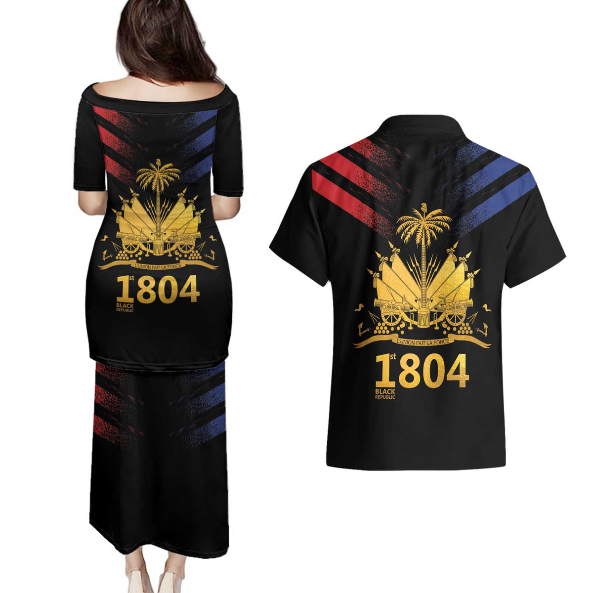 Haiti Independence Day Couples Matching Puletasi and Hawaiian Shirt The First Black Republic Since 1804 LT9 - Wonder Print Shop