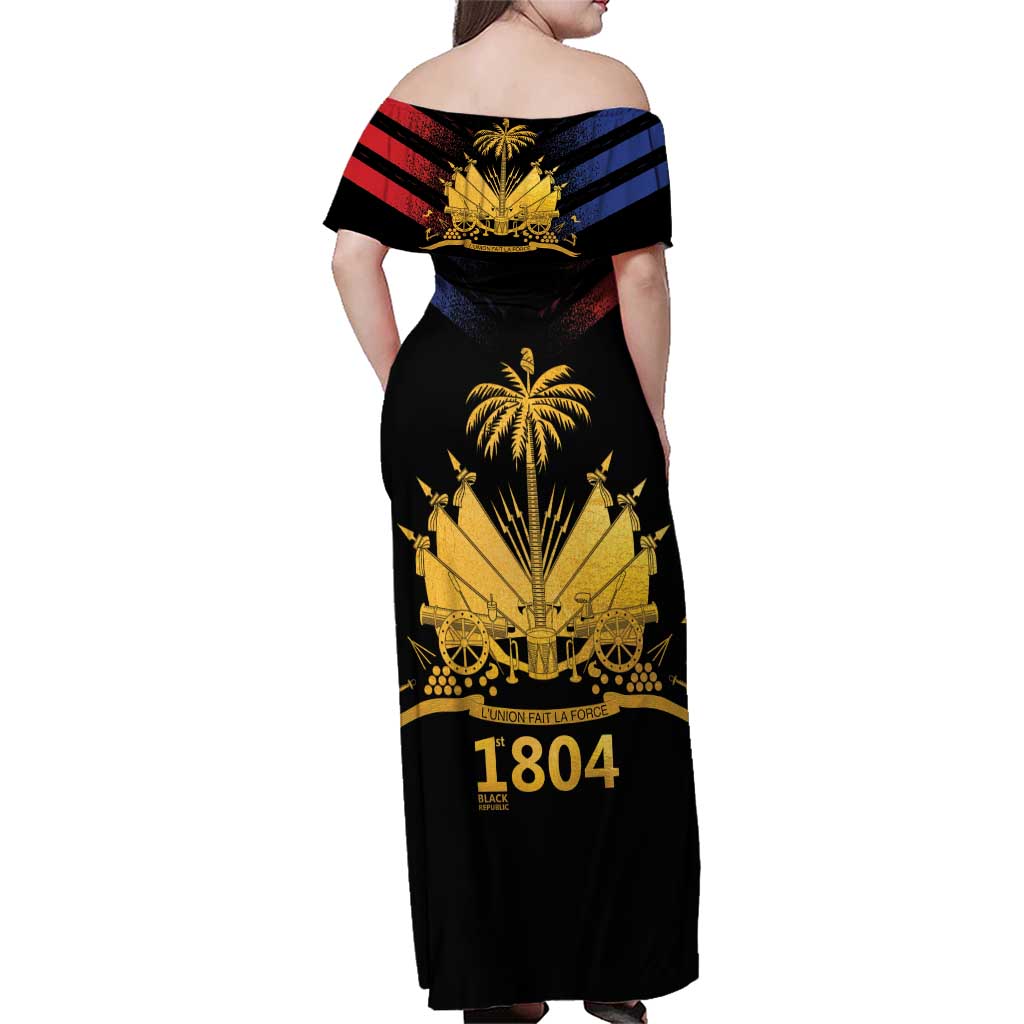 Haiti Independence Day Family Matching Off Shoulder Maxi Dress and Hawaiian Shirt The First Black Republic Since 1804 LT9 - Wonder Print Shop