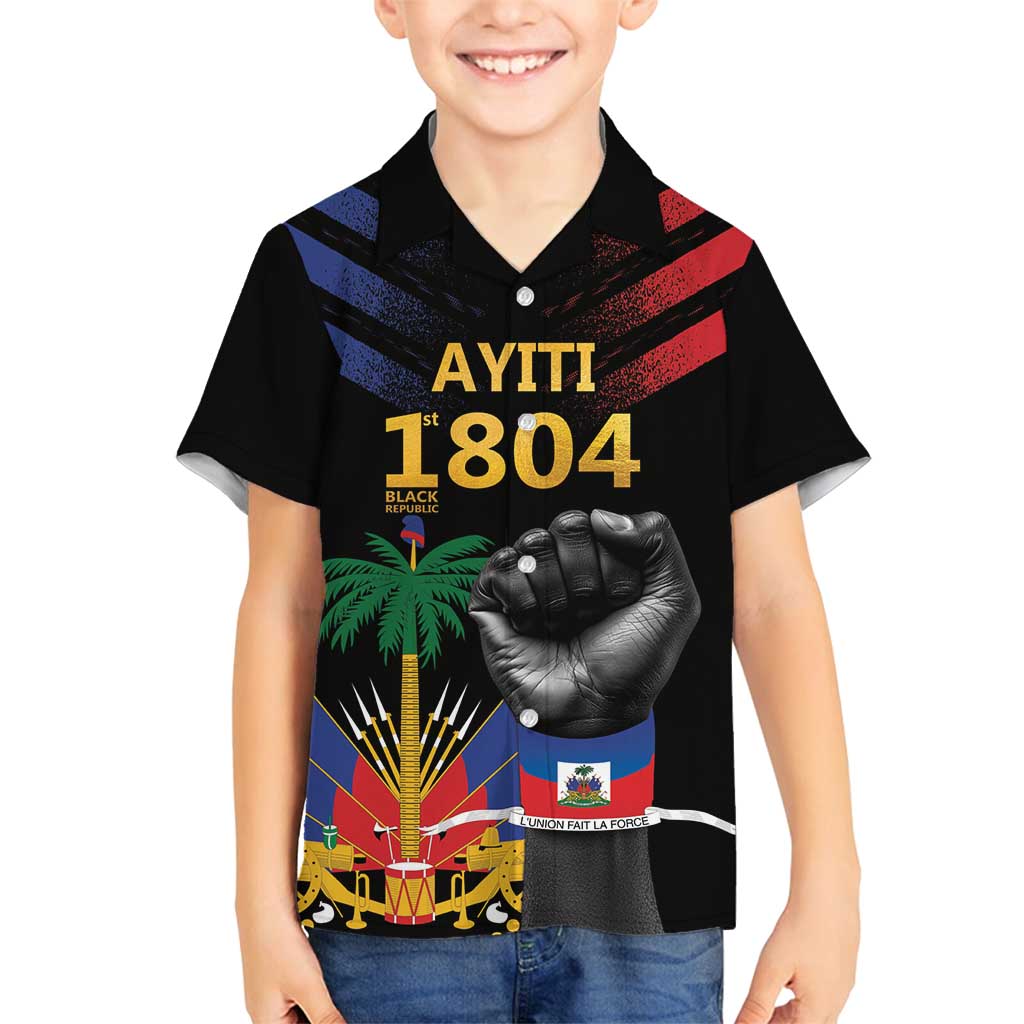 Haiti Independence Day Family Matching Off Shoulder Short Dress and Hawaiian Shirt The First Black Republic Since 1804 LT9 - Wonder Print Shop