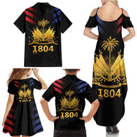 Haiti Independence Day Family Matching Summer Maxi Dress and Hawaiian Shirt The First Black Republic Since 1804 - Wonder Print Shop