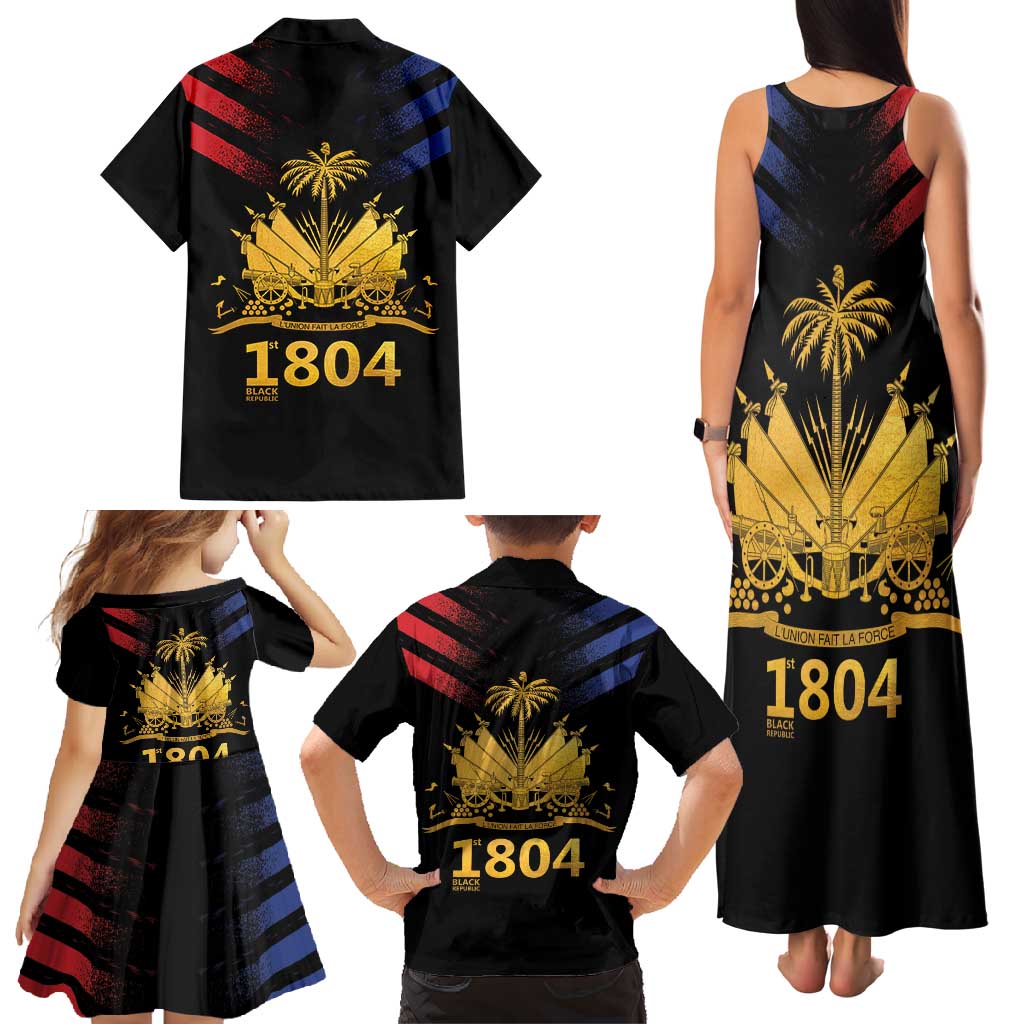 Haiti Independence Day Family Matching Tank Maxi Dress and Hawaiian Shirt The First Black Republic Since 1804 - Wonder Print Shop