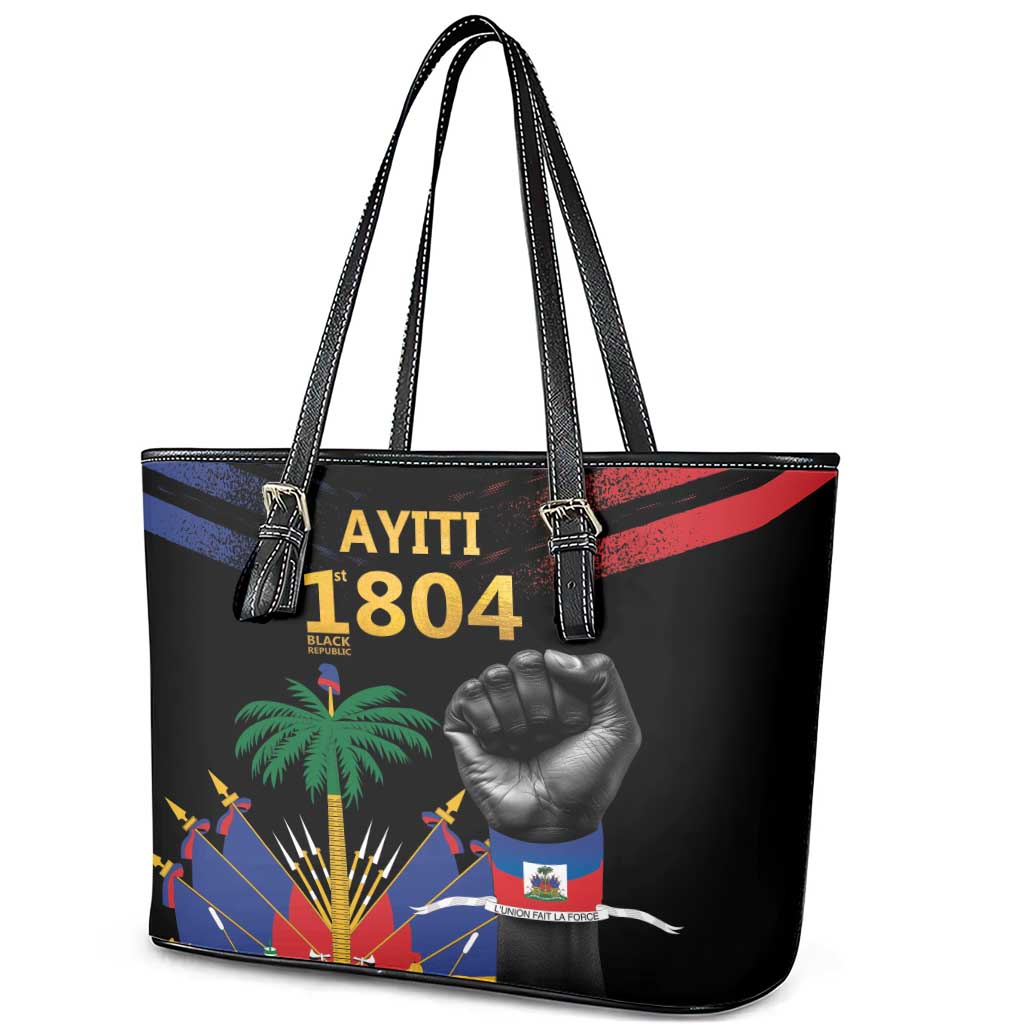 Haiti Independence Day Leather Tote Bag The First Black Republic Since 1804 - Wonder Print Shop
