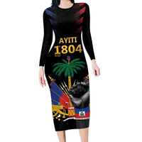 Haiti Independence Day Long Sleeve Bodycon Dress The First Black Republic Since 1804 - Wonder Print Shop