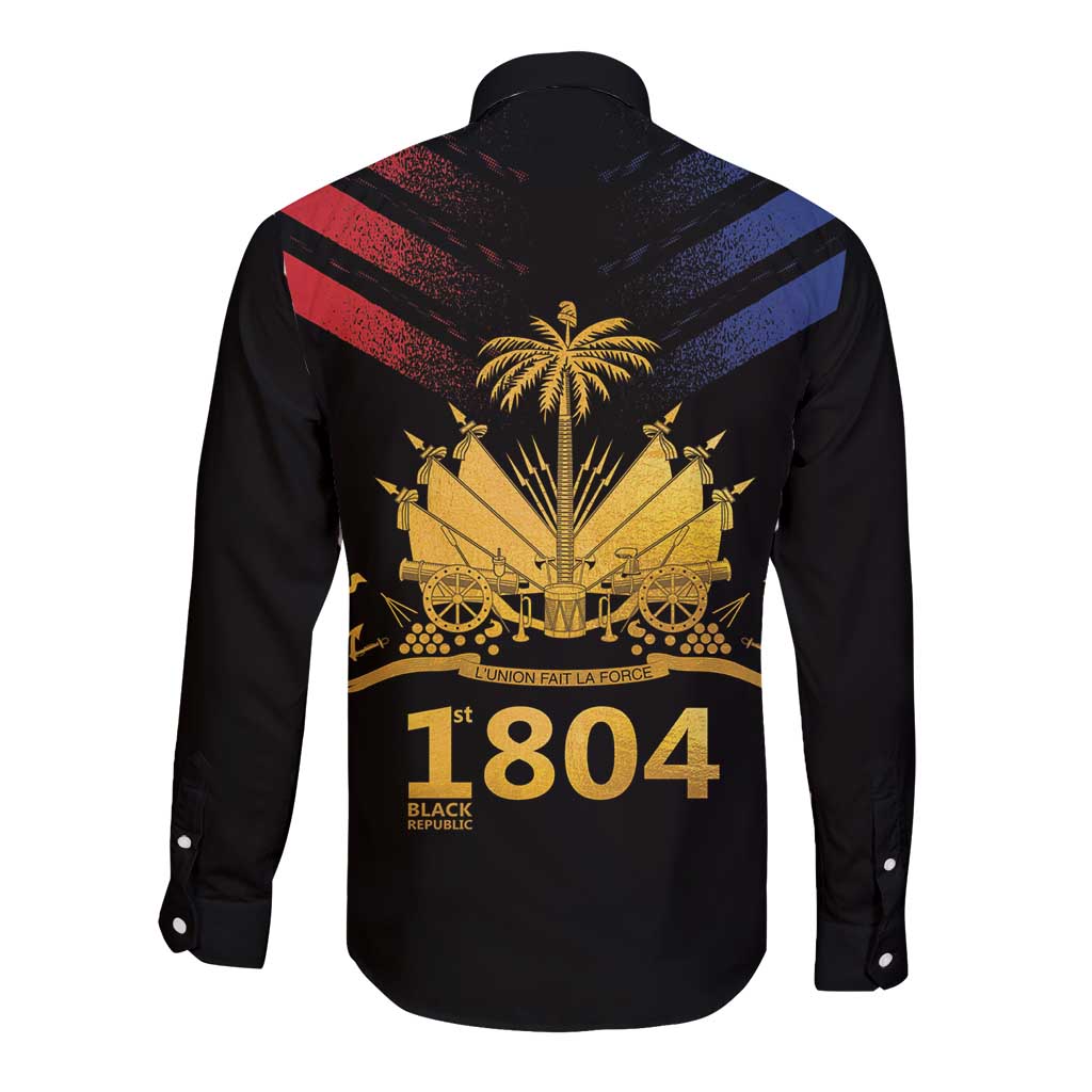 Haiti Independence Day Long Sleeve Button Shirt The First Black Republic Since 1804 - Wonder Print Shop