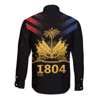 Haiti Independence Day Long Sleeve Button Shirt The First Black Republic Since 1804 - Wonder Print Shop