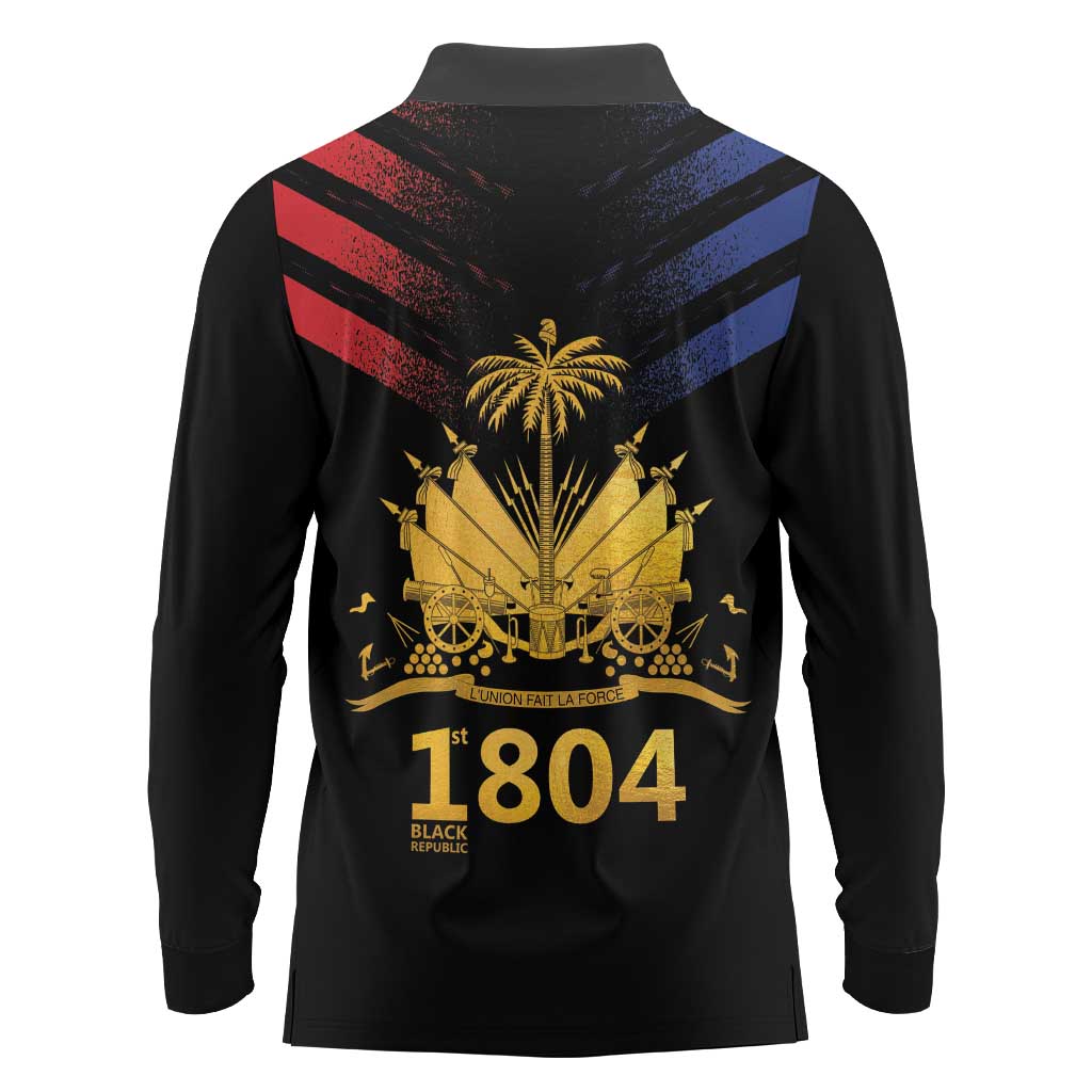 Haiti Independence Day Long Sleeve Polo Shirt The First Black Republic Since 1804 - Wonder Print Shop
