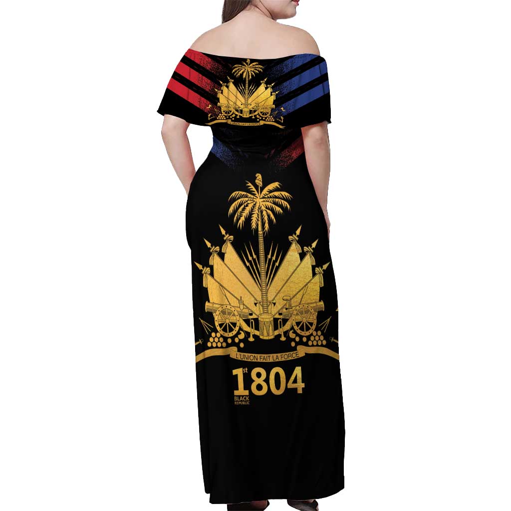 Haiti Independence Day Off Shoulder Maxi Dress The First Black Republic Since 1804 - Wonder Print Shop