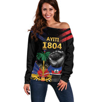Haiti Independence Day Off Shoulder Sweater The First Black Republic Since 1804 - Wonder Print Shop