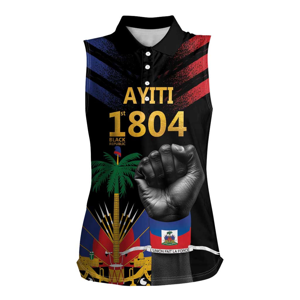 Haiti Independence Day Women Sleeveless Polo Shirt The First Black Republic Since 1804 - Wonder Print Shop