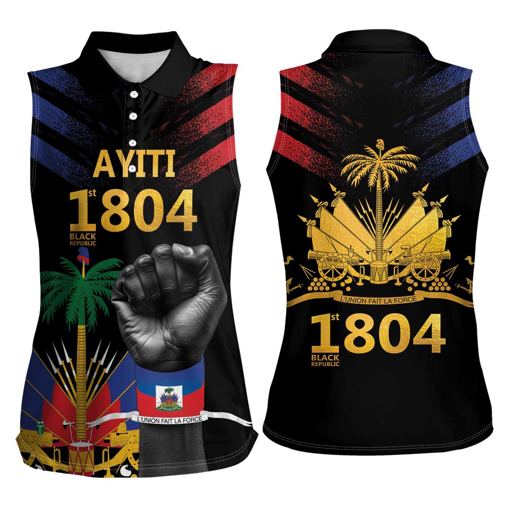 Haiti Independence Day Women Sleeveless Polo Shirt The First Black Republic Since 1804 - Wonder Print Shop